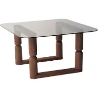 Skye Decor , Stoa - Bronze, table basse, verre trempé à 100 %, bronze, 80 x 80 x 42 cm