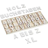 Relaxdays 104pcs. Set de lettres en bois