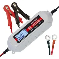 Dino KRAFTPAKET Chargeur de goutte d'eau / Chargeur de batterie 6 / 12 volts - 4 A - avec pinces de raccordement et câble œillet