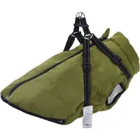 vidaXL Manteau pour chien Harnais Imperméable Réfléchissant Vert Armée L48