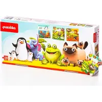 Cubika Puzzlika 12985 Animaux populaires 3 en 1 - puzzle 3 images 50 pièces