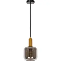 Lucide Lampe suspendue avec abat-jour or fumé JOANET 1xE27 40W