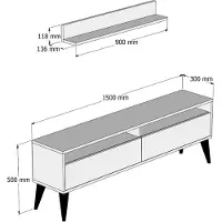 Skye Decor , Best - Oak, meuble TV, chêne, 100 % PANNEAUX DE SPANCE REVÊTUS DE MÉLAMINE, 150 x 30 x 50 cm