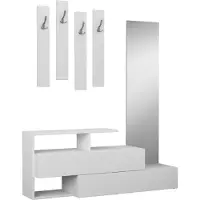 Skye Decor , Ramda - White, stand d'intérieur, blanc, 100 % PANNEAUX DE SPANCE REVÊTUS DE MÉLAMINE, 137 x 35 x 54,5 cm