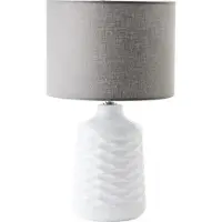 Brilliant Lampe de table Ilysa blanc avec du gris