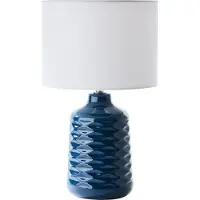 Brilliant Lampe de table Ilysa bleu avec du blanc
