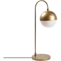 Opviq , élégante lampe de table en métal, dorée, 18 x 25 x 53 cm | Abat-jour en verre, diamètre 15 cm, douille E14, max. 40 W, câble de 200 cm | Design moderne pour la maison et l'hôtellerie.