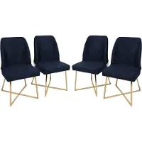 Skye Decor , Madrid 908 V4, ensemble de chaises (4 pièces), doré, 100 % MÉTAL, 50 x 49 x 90 cm