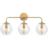 Opviq , applique murale en métal (dorée), 56 x 21 x 27 cm | Diffuseur en verre (diamètre : 15 cm, hauteur : 15 cm) | 3 douilles E14, 40 W max. | Design élégant pour l'hôtellerie et la maison