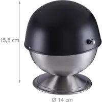 Relaxdays Sucrier, Acier Inoxydable, Boîte À Sucre En Morceaux Avec Couvercle, Bonbons, Hxd : 15,5 X 14 Cm, Noir/Argenté -