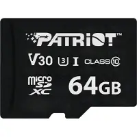 Patriot Memory Carte mémoire microSDXC Patriot VX Series 64 Go V30 Classe 10 UHS-I U3 4K UHD PSF64GVX31MCX
