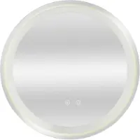 Pro-Tec Miroir de salle de bain LED 'Maratea' Ø60cm 3 couleurs de lumière tactile et antibuée argenté