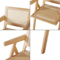 En.casa Chaise de salle à manger 'Asikkala' 79x50x50cm bambou/rotin