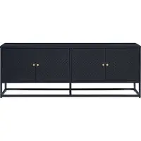 En.casa Armoire TV 'Janakkala' avec 4 portes acier 153 x 35 x 55 cm noir
