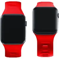 3MK Silicone Watch Strap czerwony/red dla Apple Watch 42/44/45/49mm (Acier inoxydable, Silicone), Sangles de montre, Rouge