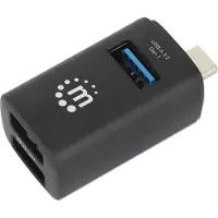 Manhattan 180993 3-Port USB 3.0 / 2.0 USB-C mâle vers 3xA femelle