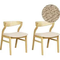 Beliani Jeu de 2 chaises de salle à manger bois clair/beige clair meubles de cuisine et de salle à manger de style rétro