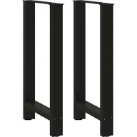 vidaXL Pieds de table de bar noir 2 pcs. 50x(90-91) cm acier