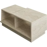 Skye Decor , Consept - Travertine, table basse, travertin, panneaux de particules 100 % mélaminés, 90 x 45 x 36 cm