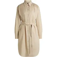 BOSS pour femme. 50540368 Robe beige Delegant (L), Casuel, Coton, Manche longue