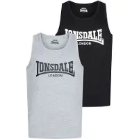 Lonsdale T-Shirt 'Averham' gris chiné / noir / blanc