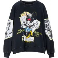 Desigual pour femme. 25SWSK25 Sweat Sweat Minnie noir (L), Casuel, Coton