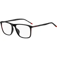 HUGO Monture optique en acétate noir avec branches tubulaires