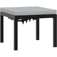 vidaXL Tabouret de jardin avec coussin noir acier enduit de poudre