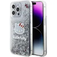 Hello Kitty Hkhcp15llikhet Iphone 15 Pro 6.1 Srebrny Liquid Charms Kitty Head Phone Case Clair