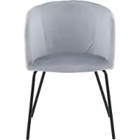 Ebuy24 Berit chaise de salle à manger avec accoudoirs velours gris