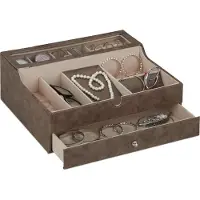 Relaxdays Coffret à bijoux, Marron