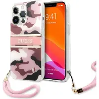 GUESS Guhcp13xkcabpi Iphone 13 Pro Max 6.7 Camo Strap Collection Phone Case Clair