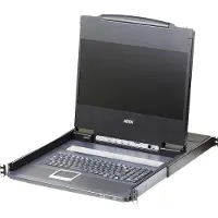 Aten CL6700MW 1U noir Commutateur clavier/vidéo/souris (KVM), Commutateur KVM, Noir