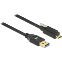 DeLOCK Câble USB de transfert de données/d'alimentation 50 cm - Deuxième port : 1 x USB 3.2 Gen 2 Type-C mâle - 10 Gbit/s - 30/24 AWG - noir