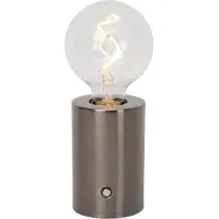 Lucide VIVO - Lampe de table rechargeable - Batterie intégrée - Ø 8 cm - LED à intensité variable. - E27 - 1x1W 2700K - Finition : gris anthracite satiné