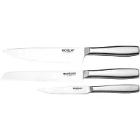 Michelino Set de couteaux 3 pièces en boîte cadeau Set de couteaux Couteau de chef, couteau à pain et couteau universel