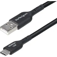 StarTech.com .com 4m USB-A to USB-C Charging Cable - 3A USB-A to Type-C Fast Charge Cable, TPE Coated USB 2.0 Data Transfer Cable - Black (Câble de transfert de données USB 2.0 avec revêtement TPE)