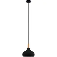 Eglo SABINAR Lampe à suspendre Lampe à suspendre - H110 x Ø28 cm - noir, marron - 1X40W excl - IP20