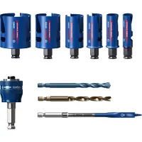 Bosch Coffret de scies-trépans - EXPERT - 2608900490 - 10 pièces - Diamètres 20 à 64 mm - Longueur 60 mm