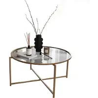 Skye Decor , Gold Sun S404F - Gold, Fume, tables basses, or, verre, 83 x 40 x 83 cm