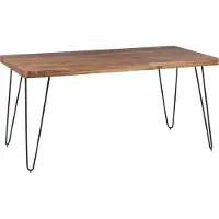 Wohnling Table de salle à manger en bois massif de Sheesham 120 x 80 x 76 cm Table de cuisine massive WL1.501