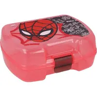 Euromic Marvel Spiderman boîte à sandwichs en plastique pour enfants, sans BPA, lavable et réutilisable, avec fermeture de sécurité et ne convient pas pour le micro-ondes et le lave-vaisselle