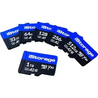 ISTORAGE microSD (1-Pack) (512 Go, microSDXC, U3, UHS-I), Carte mémoire, Bleu, Noir