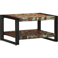 vidaXL Table basse multicolore 70x50x38 cm Vieux bois massif