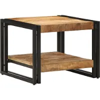vidaXL Table basse 50x50x38 cm Bois massif rugueux Mango