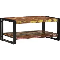 vidaXL Table basse multicolore 90x50x38 cm Vieux bois massif