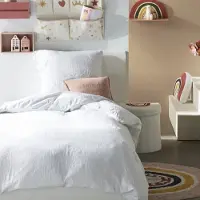 TODAY Parure de lit - - 123318 - 1 personne - 140 x 200 cm - gaze de coton unie - craie