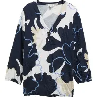 Tom Tailor Chemisier beige / marine / bleu roi / blanc