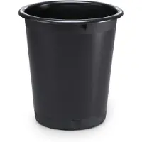 Durable BASIC corbeille à papier, plastique, 13 litres, noir rond, hauteur : 320 mm, diamètre : 290 mm (..., Poubelle, Noir