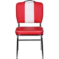 Wohnling Chaise de salle à manger American Diner années 50 rétro rouge blanc WL1.715